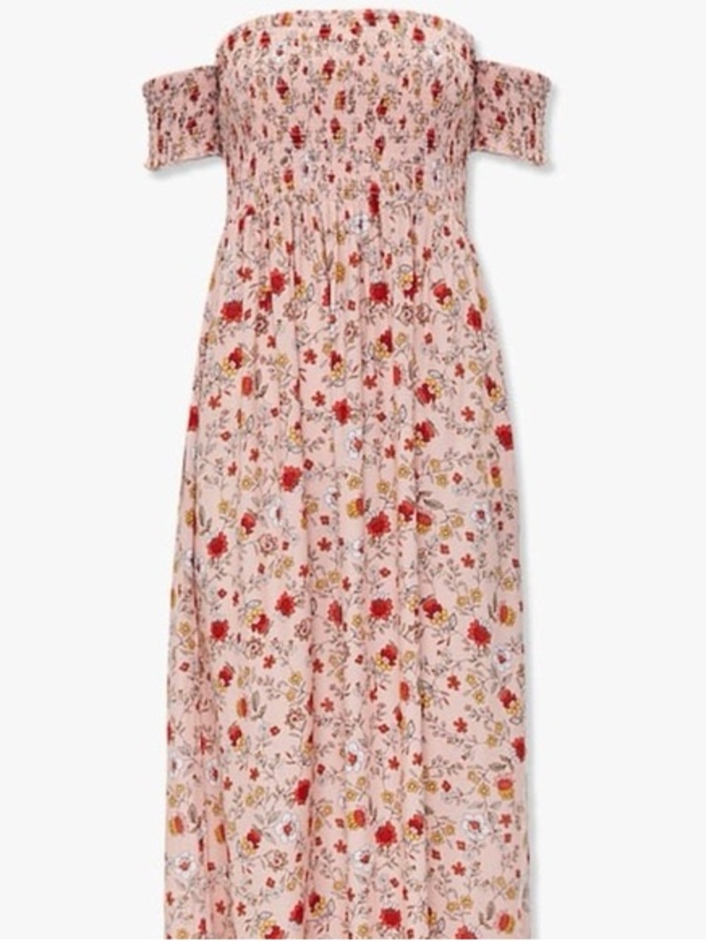 Forever 21 Pink Floral Off-the-Shoulder Maxi Dress